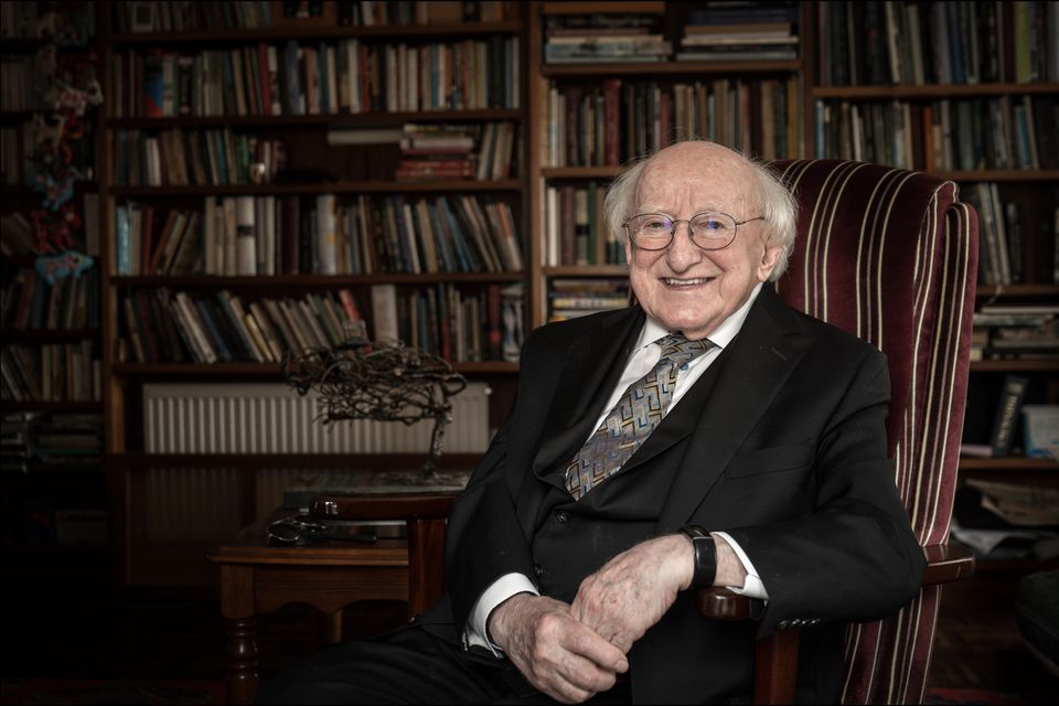 Michael D Higgins at home in Galway. Photo: David Conachy